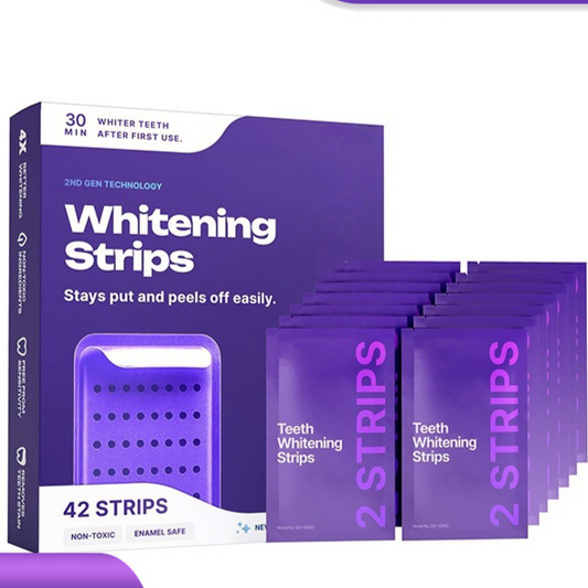 Purple Teeth Whitening Strips for Stain Removal and Fresh Care